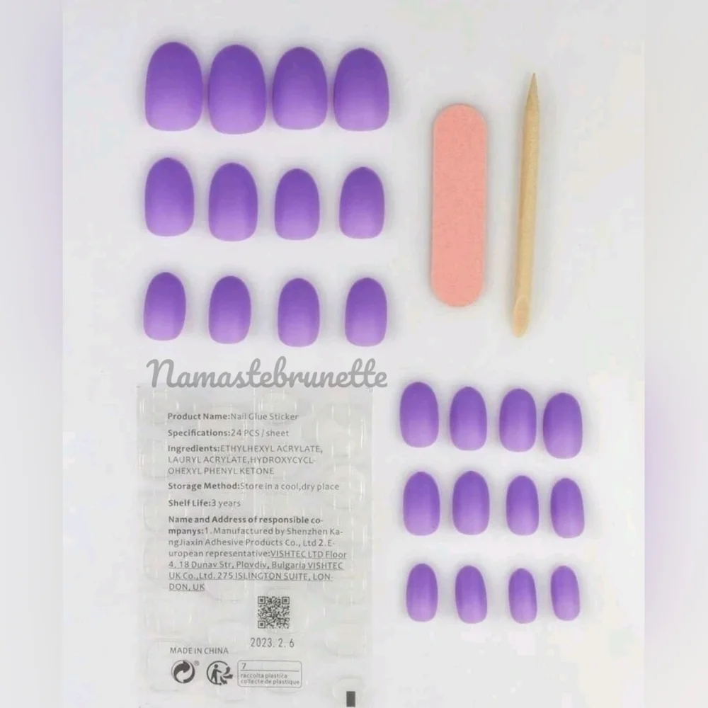 2/$16 Lilac Press On Nails